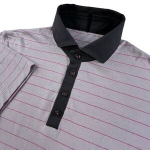 Lululemon Golf Polo Shirt Men Medium Short Sleeve Striped Athletic Athleisure